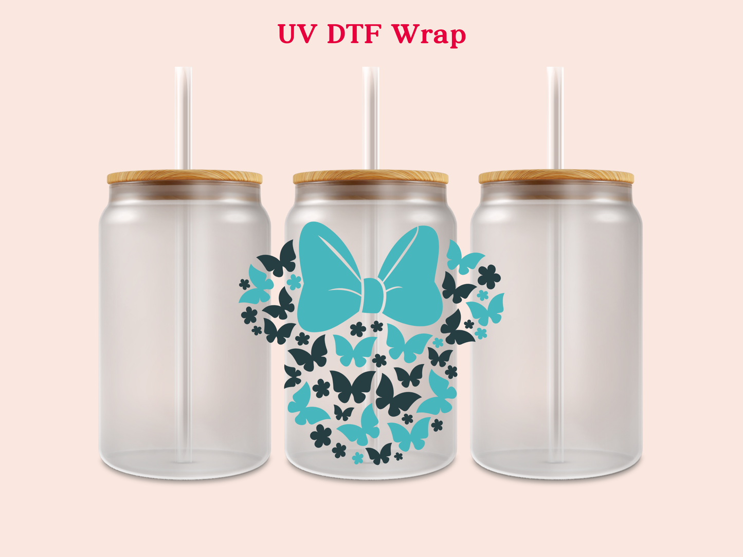 Minnie Butterflies UV DTF Decal