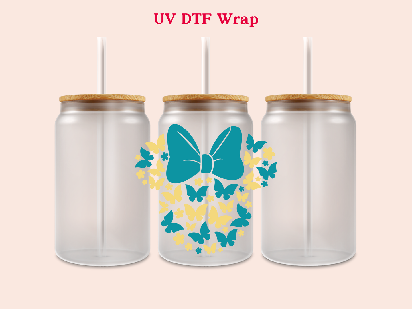 Minnie Butterflies UV DTF Decal