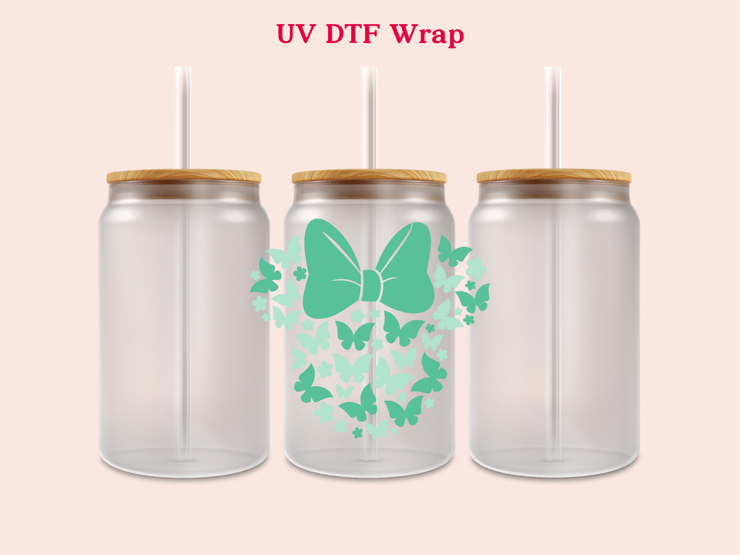 Minnie Butterflies UV DTF Decal