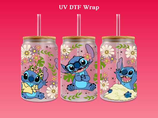 Stitch Spring Flowers UV DTF Wrap