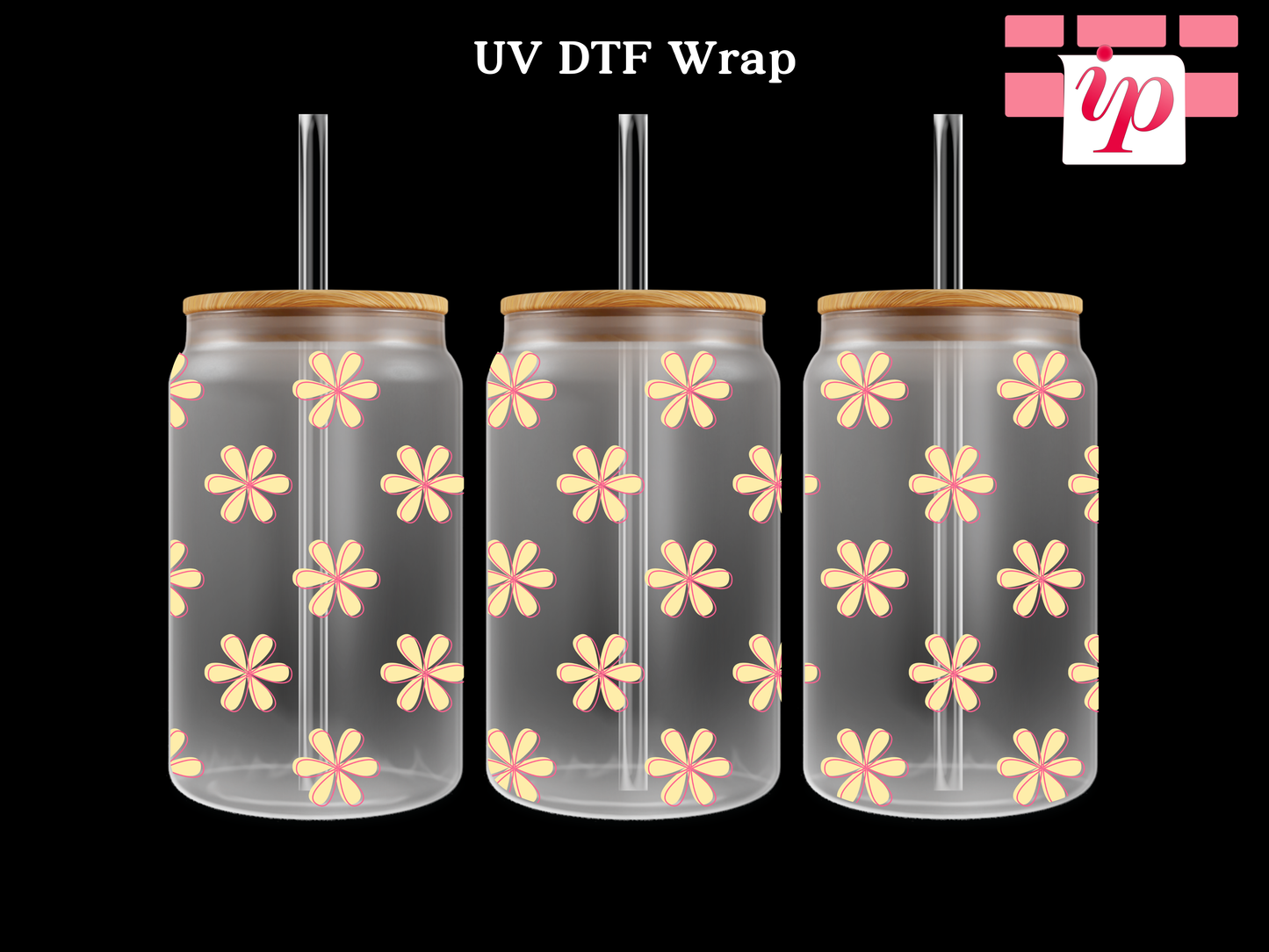 Flower Pattern Offset UV DTF Wrap