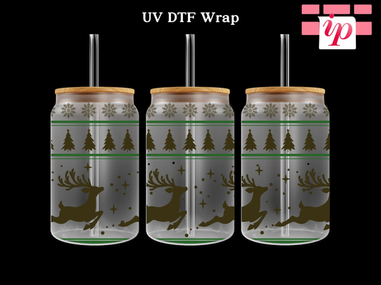 Deer Ugly Sweater UV DTF Wrap