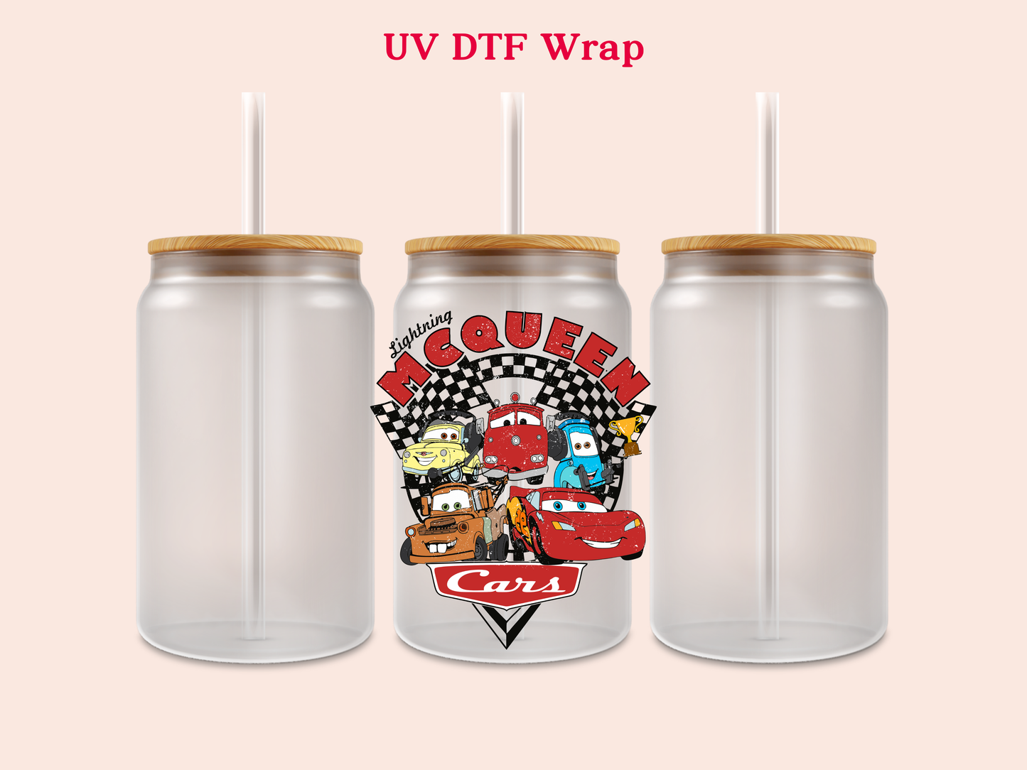 Lighting McQueen Cars & Friends UV DTF Decal