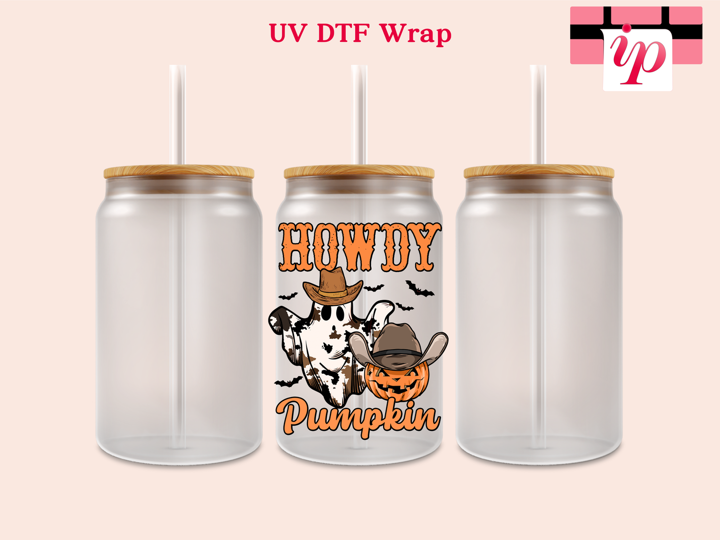 Howdy Pumpkin UV DTF Decal