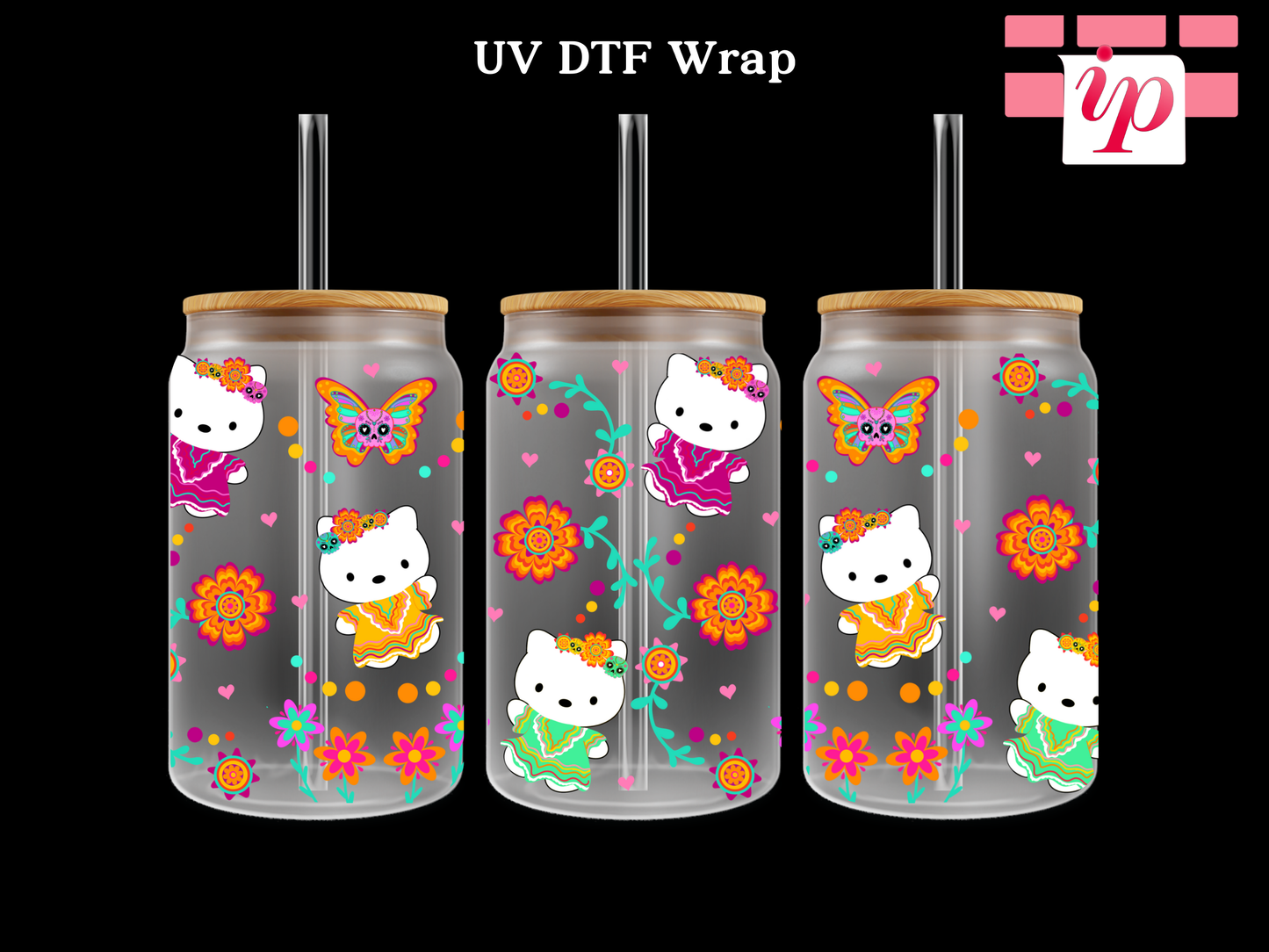 HK Dia de los Muertos UV DTF Cup Wrap