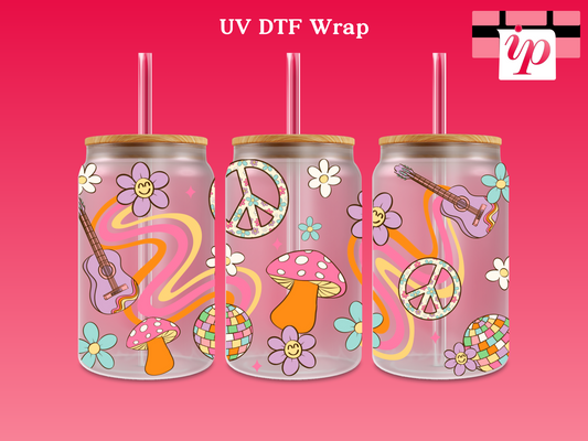 Groovy Mushroom Disco UV DTF Wrap