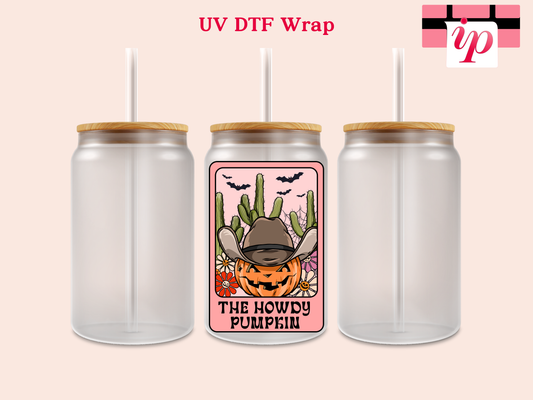 The Howdy Pumpking Tarot Card Decal UV DTF Decal