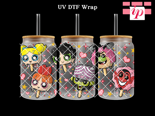 Popsicle PowerPuff UV DTF Cup Wrap