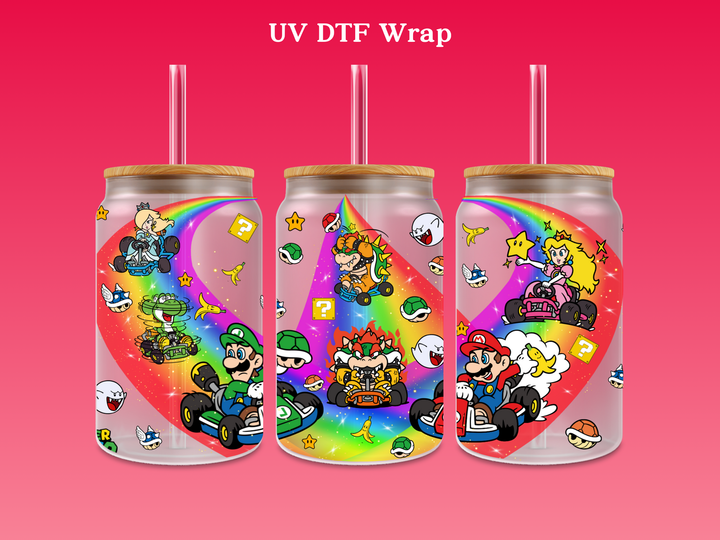 Mario Rainbow Road  UV DTF Wrap