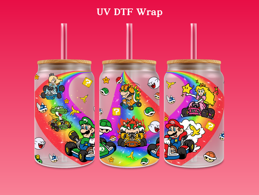 Mario Rainbow Road  UV DTF Wrap