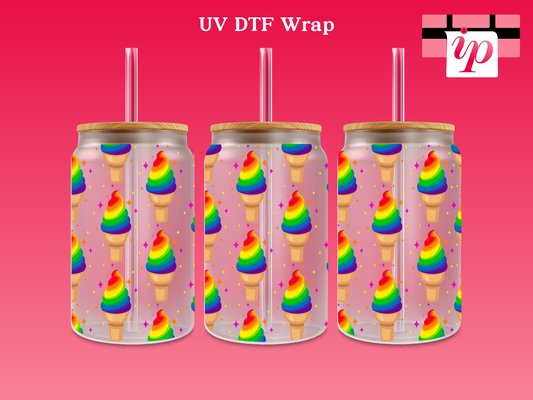 Rainbow Ice Cream UV DTF Wrap