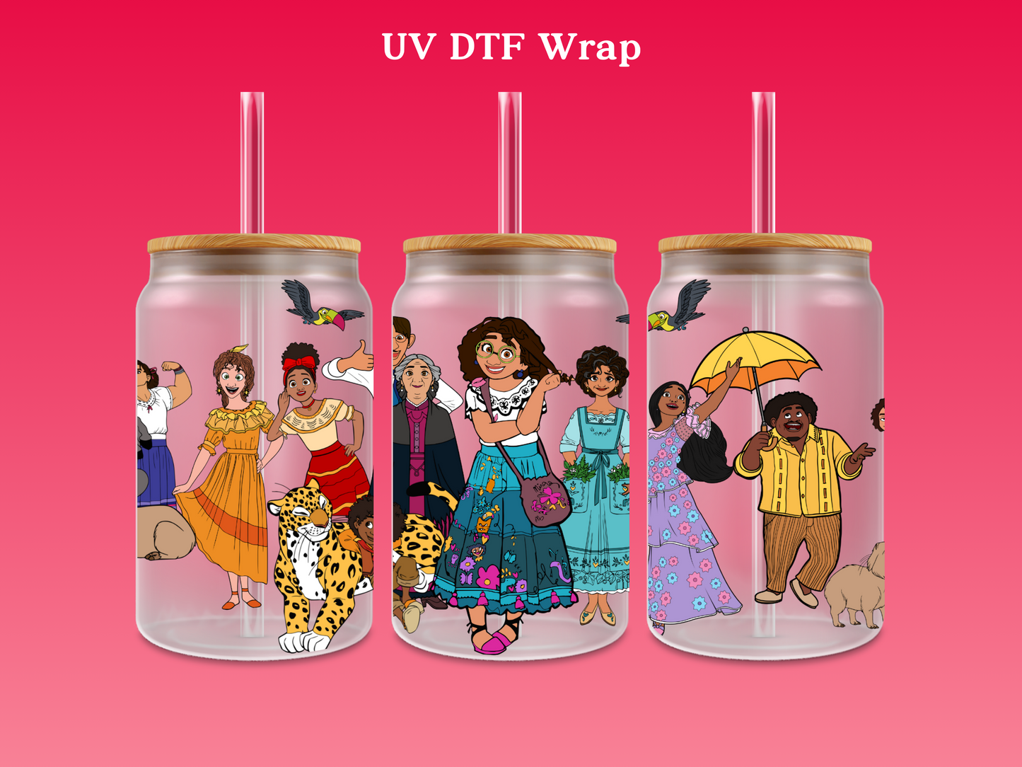 Encanto Family Flowers UV DTF Wrap