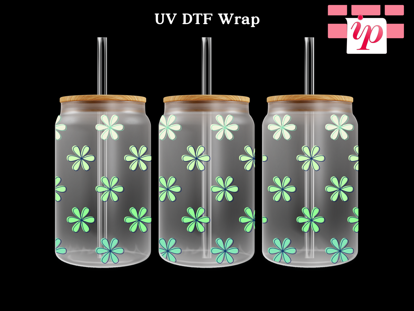 Flower Pattern Offset UV DTF Wrap