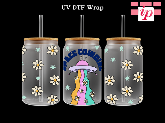 Space Cowgirl Flowers UV DTF Wrap