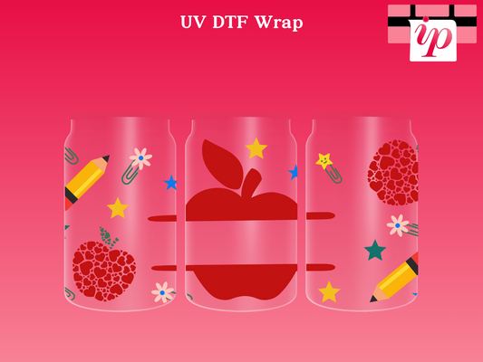 Apple Teacher Name Pencil UV DTF Cup Wrap