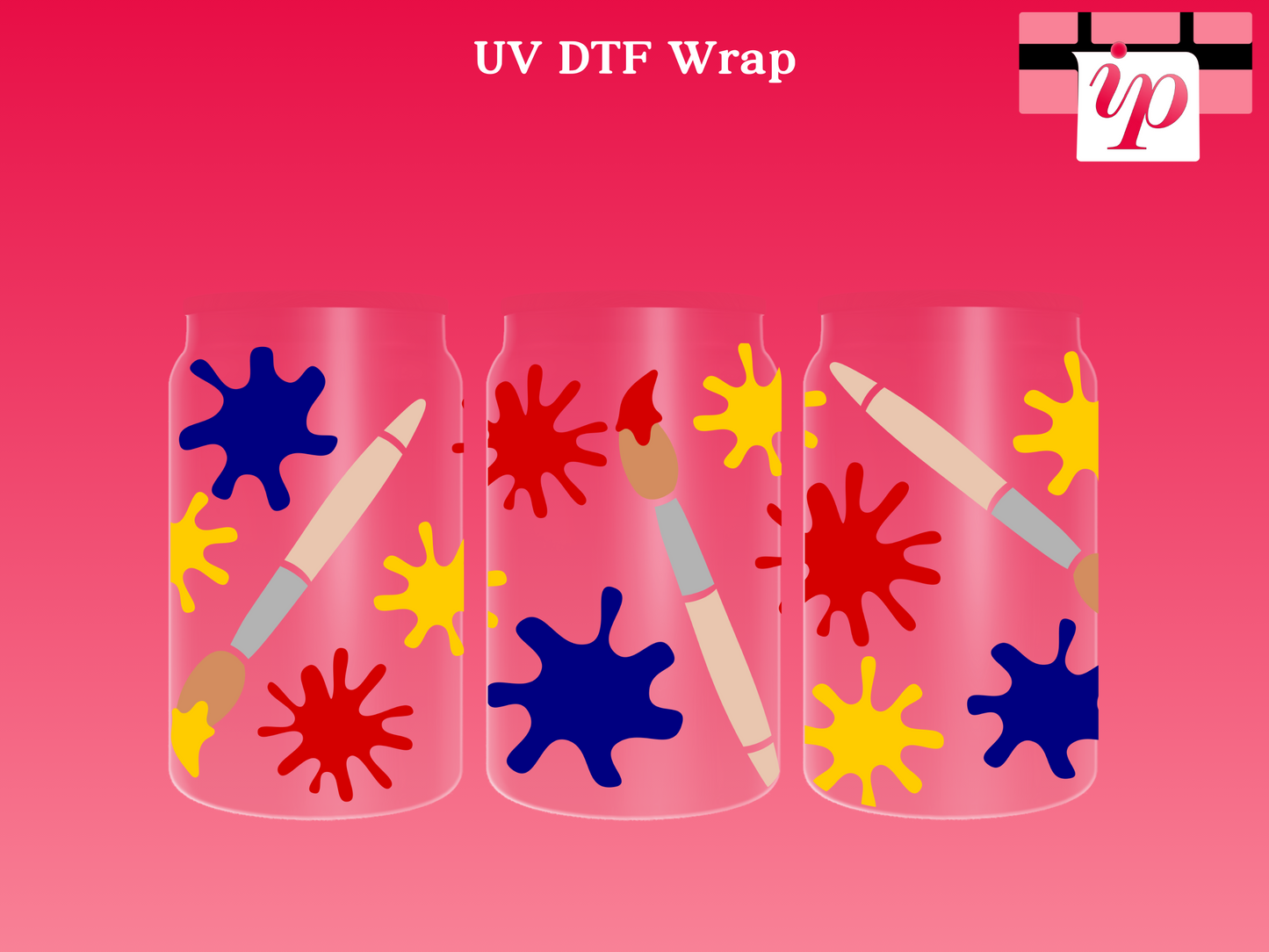 Artist Paint Splatter UV DTF Cup Wrap