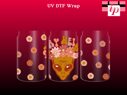 Stay Weird Alien Flowers  UV DTF Wrap