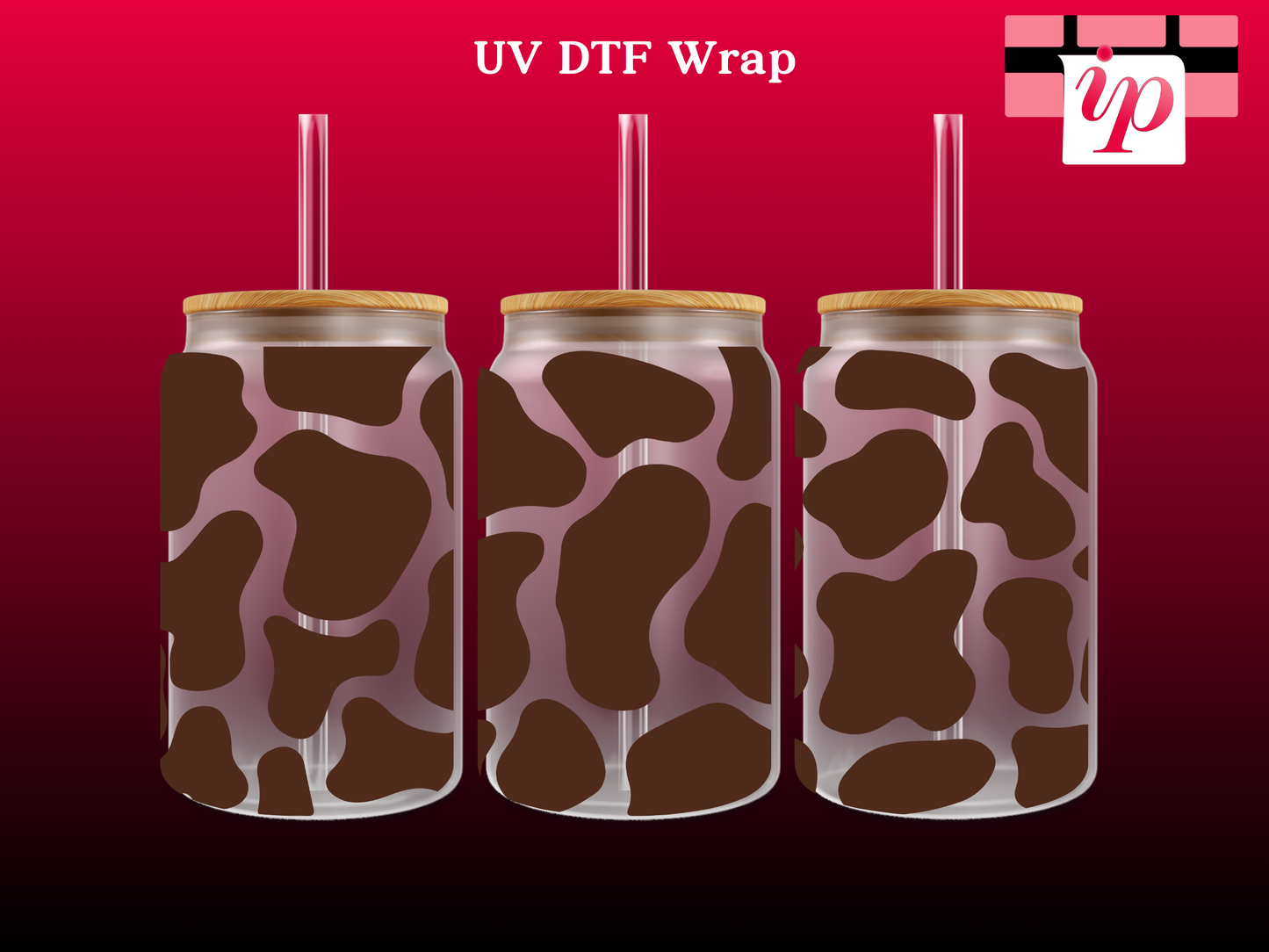 Cow Print UV DTF Wrap