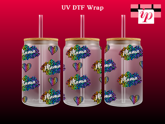 Mama Colorful Leopard UV DTF Wrap