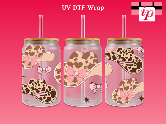 Cow Print Coquette Light Brown UV DTF Wrap