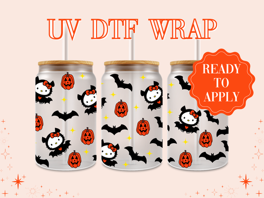 H K Pumpkins & Bats UV DTF Wrap
