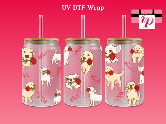 Puppy Roses UV DTF Wrap