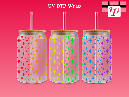 Rainbow Vertical Stars UV DTF Wrap