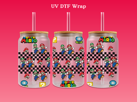 Mario Checkered UB DTF Wrap