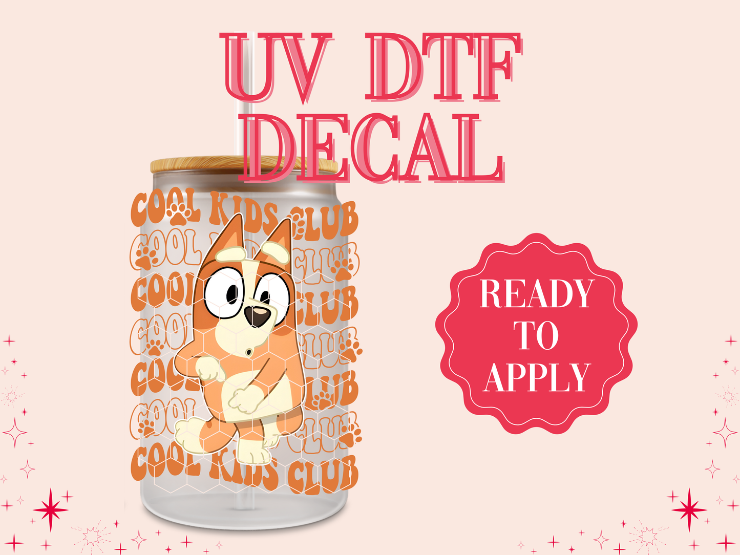 Cool Kids Club - Blue UV DTF Decal