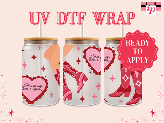 She's an Icon She's a Legend UV DTF Wrap