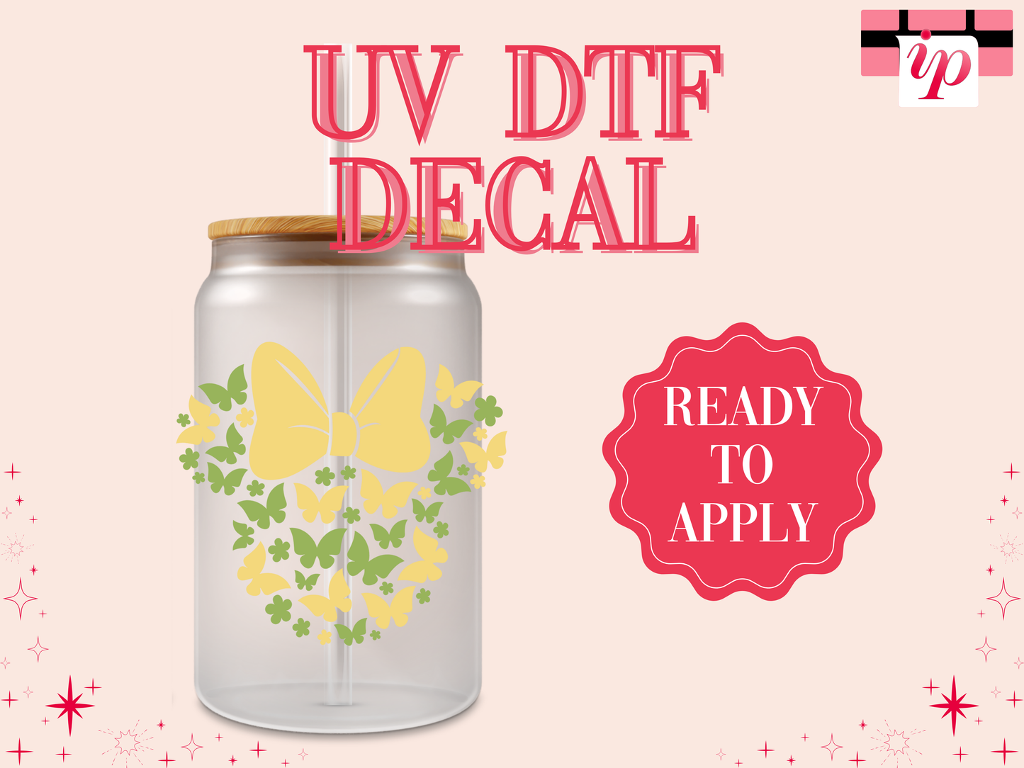 Minnie Butterflies UV DTF Decal